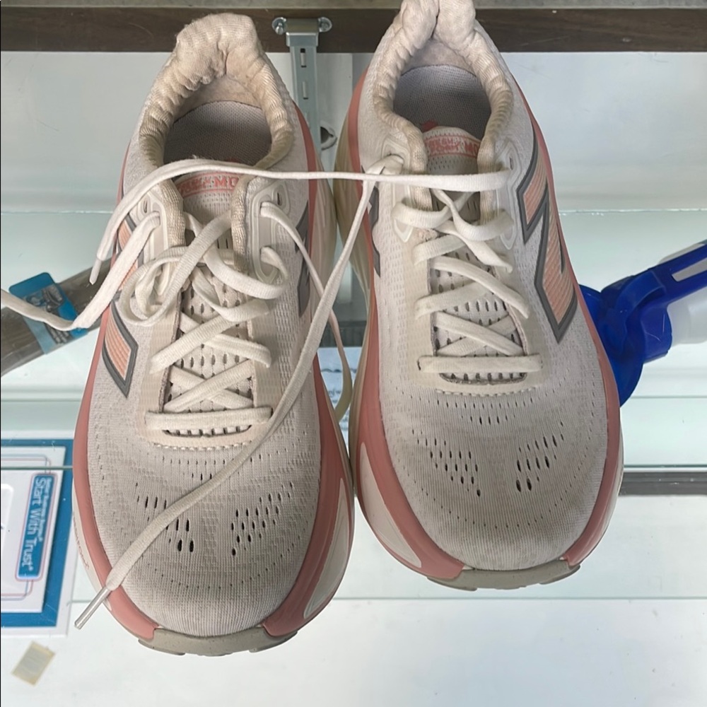 New Balance Cream and Pink Athletic Shoes